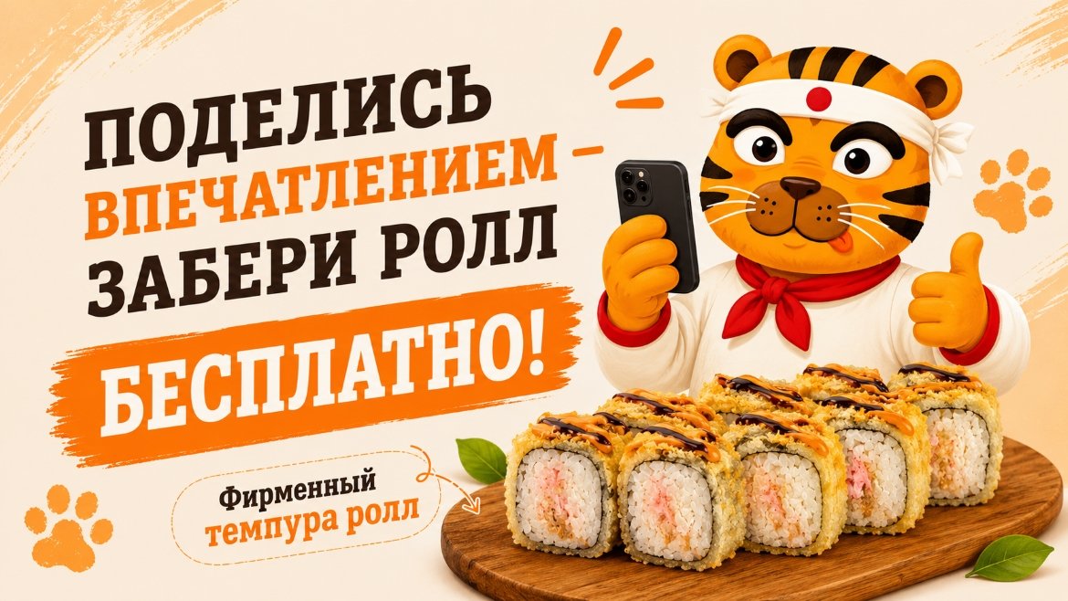 Дарим ролл за отзыв!